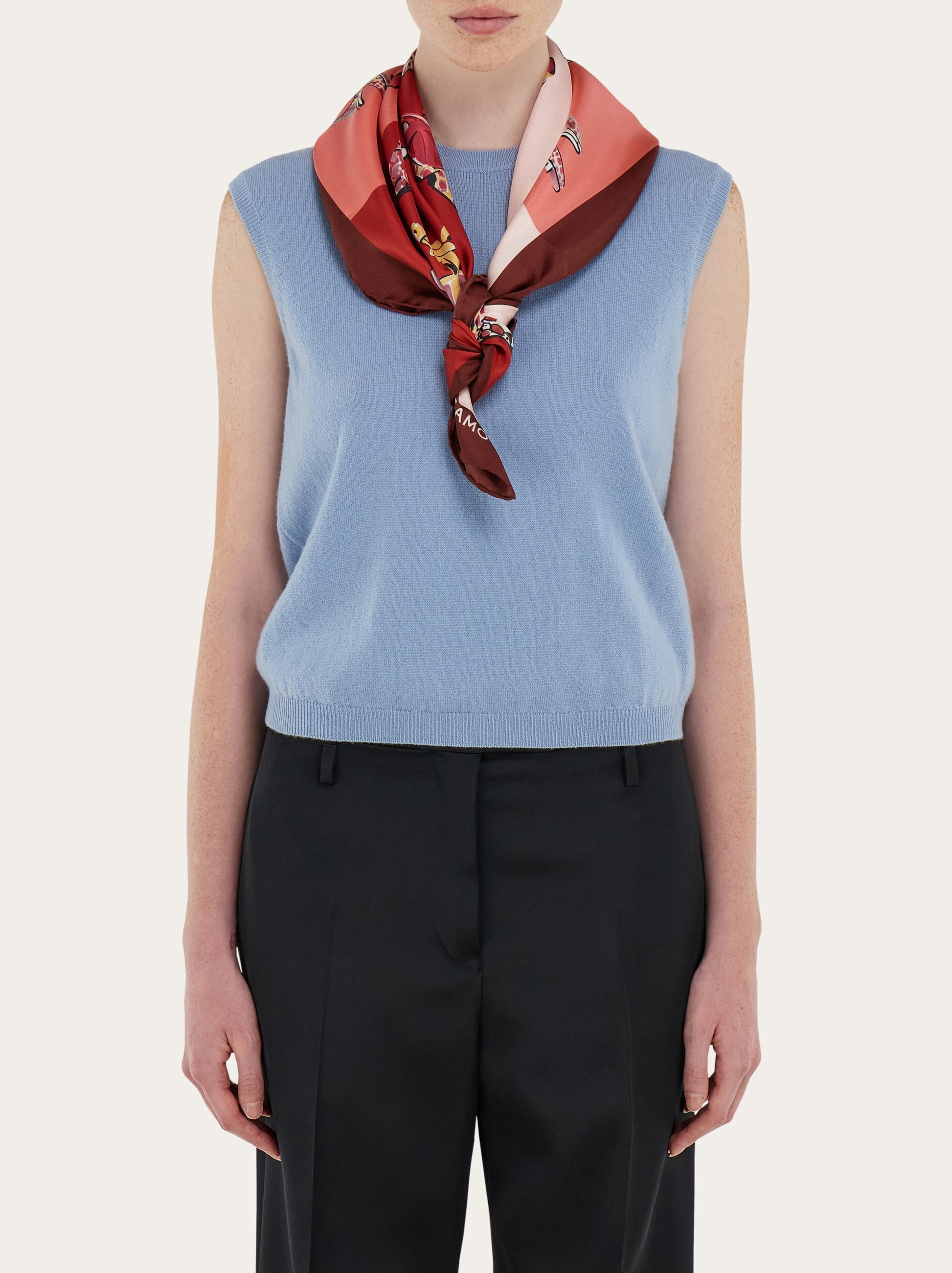 Genio print silk scarf - 3