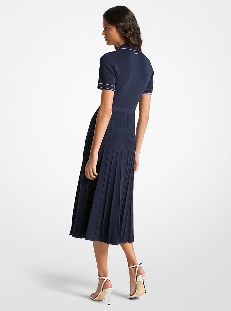 MICHAEL KORS Stretch Knit Polo Midi Dress outlook