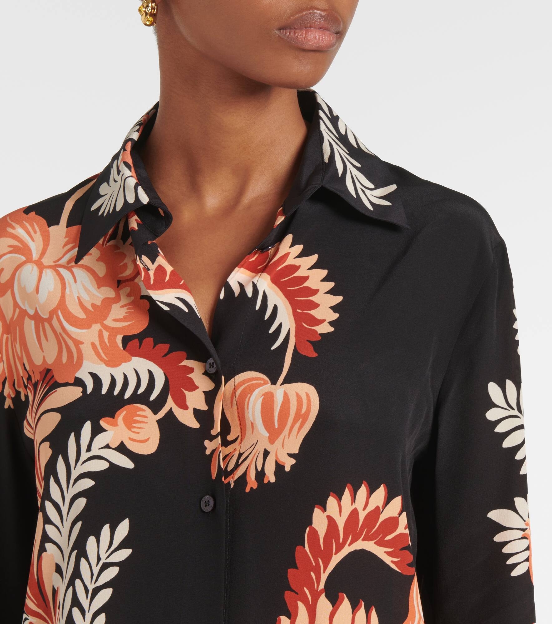 Printed silk crêpe de chine blouse - 4