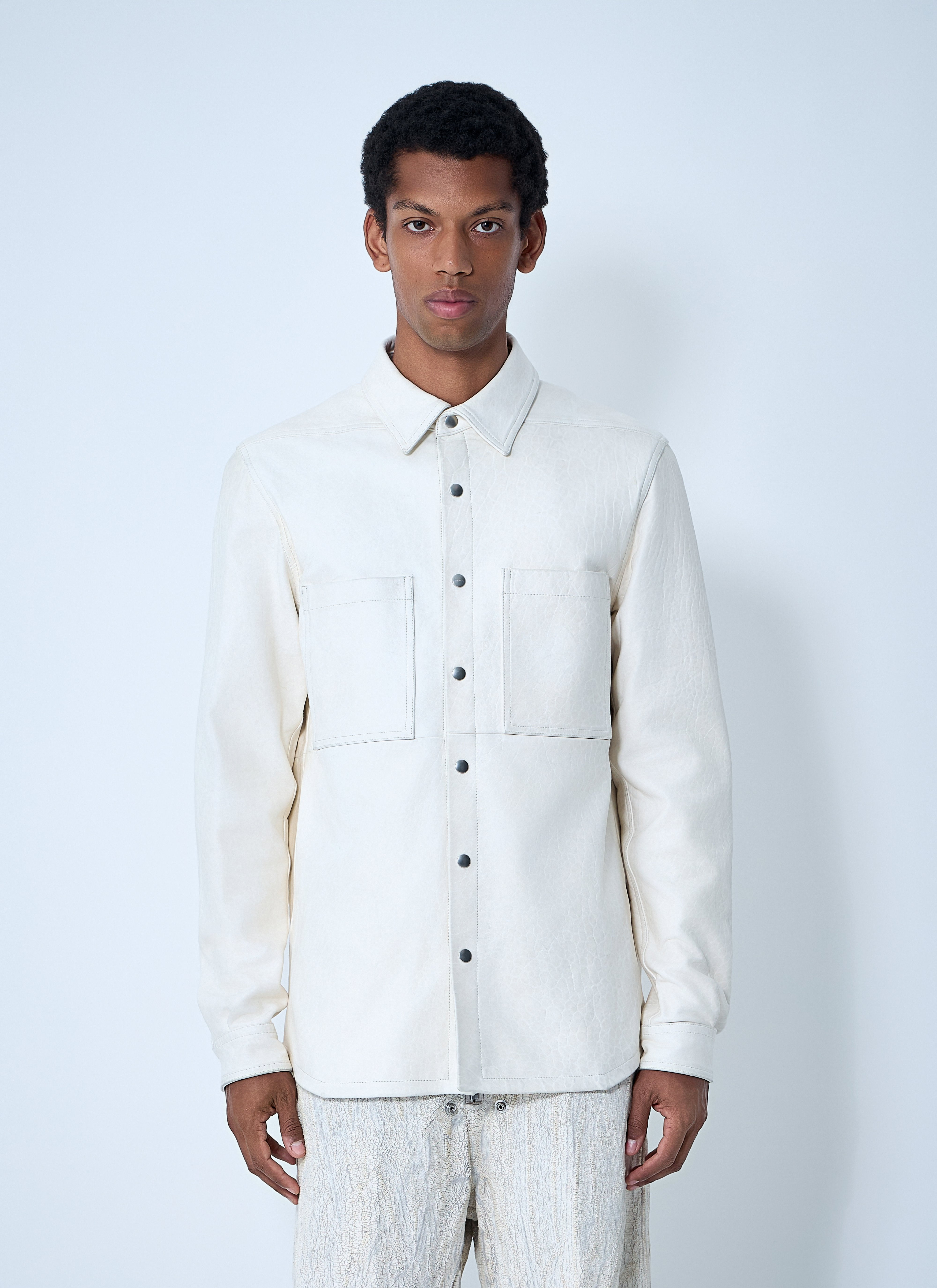 Rick Owens Men Leather Shirt - 1