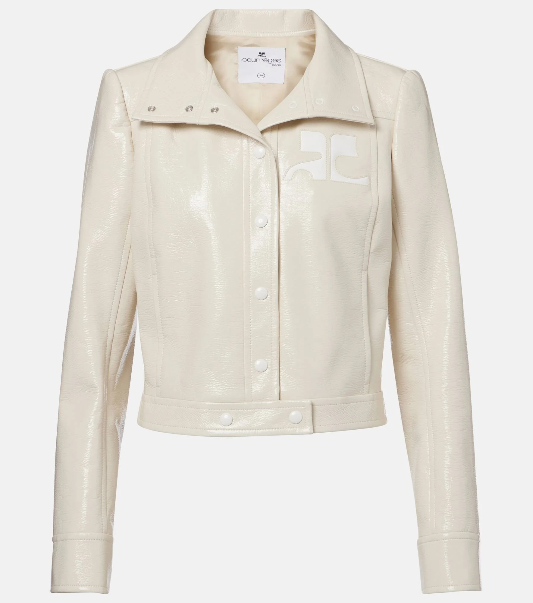 Logo faux leather jacket - 1