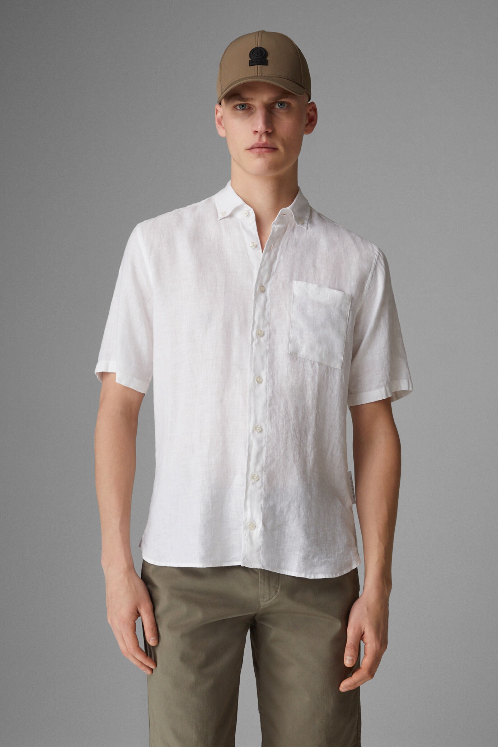 Lykos Short-sleeved linen shirt in White - 2