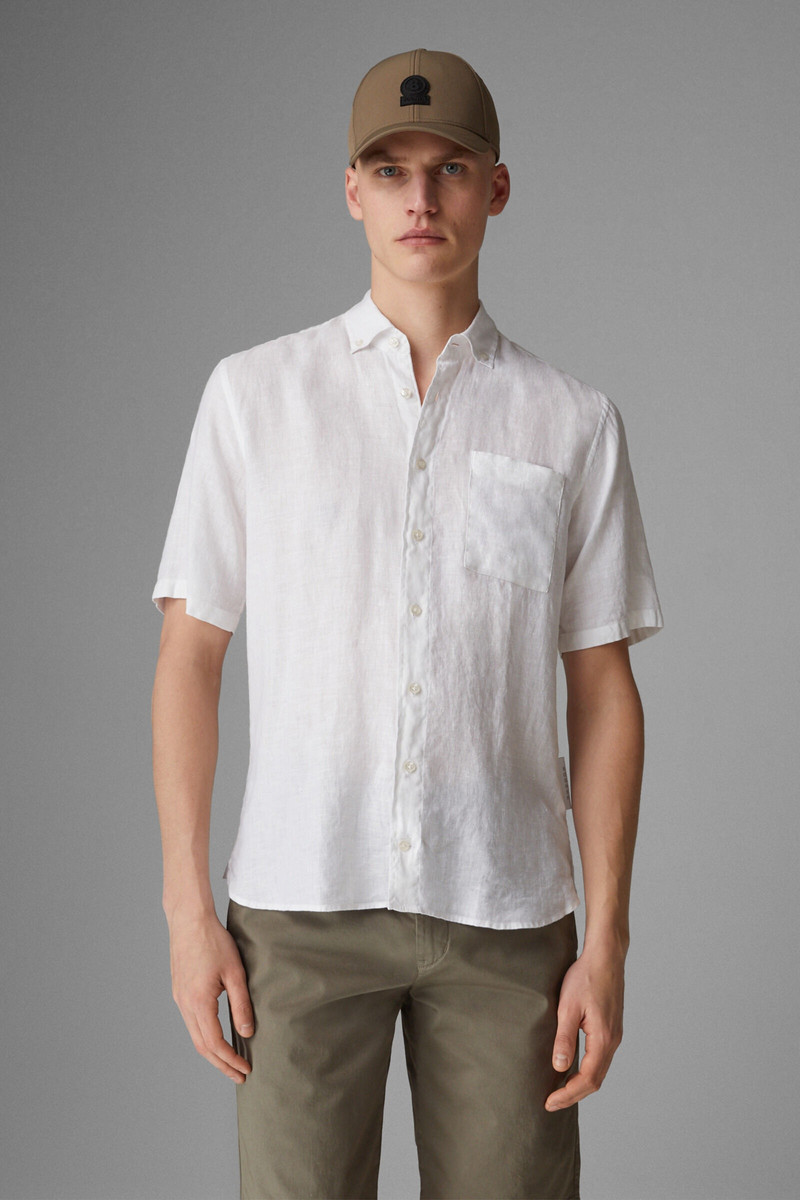 Lykos Short-sleeved linen shirt in White 2
