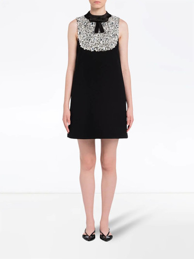 Prada embellished bow-detail A-line dress outlook