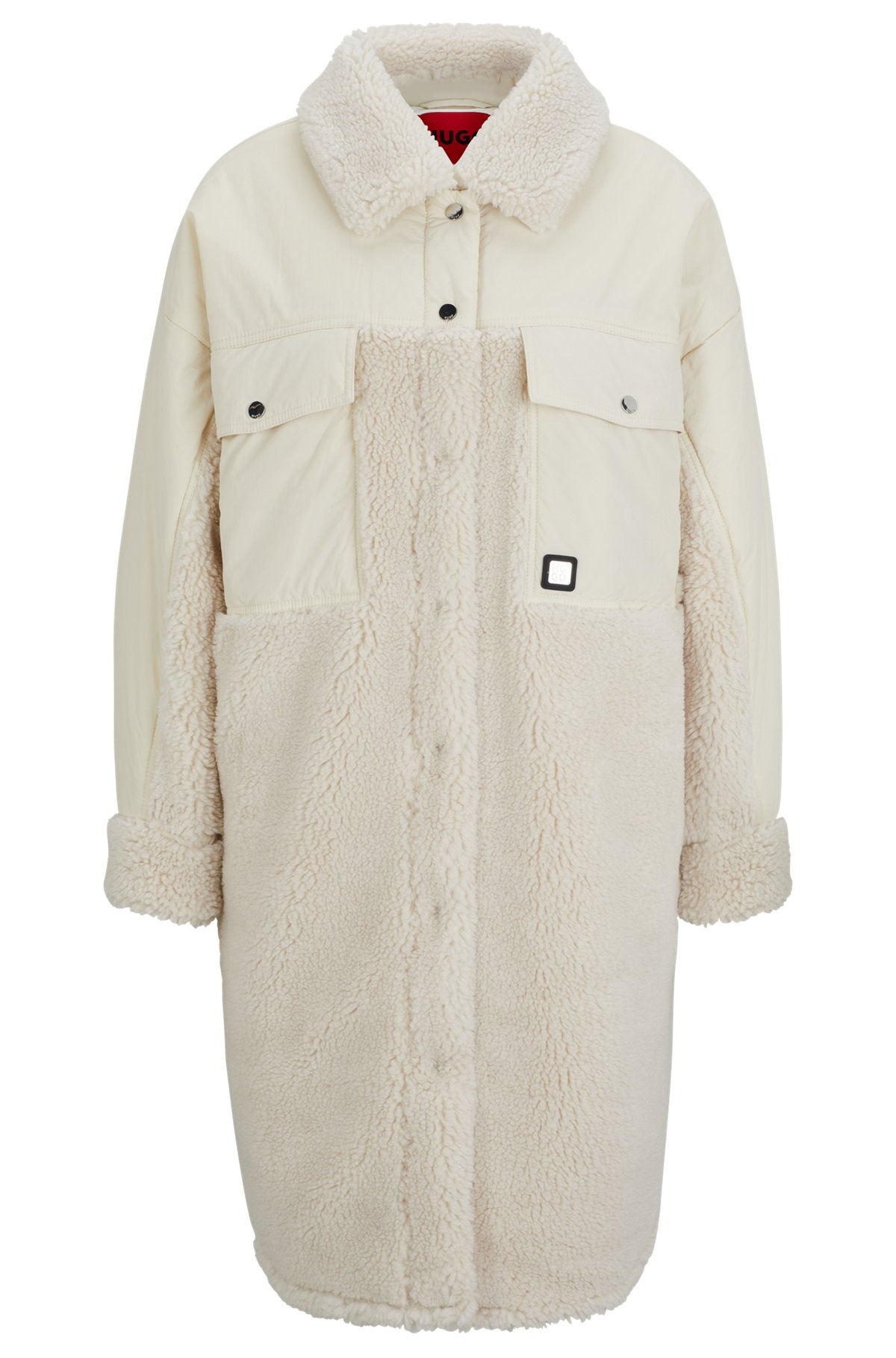 OVERSIZE-FIT JACKET IN MIXED MATERIALS WITH QUILTED LINING - 1