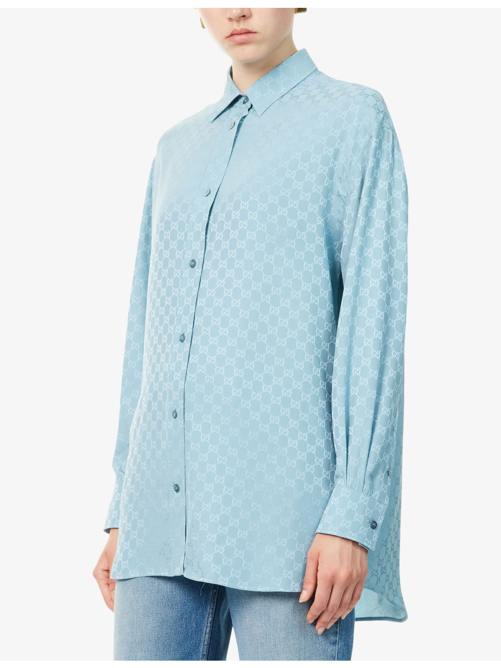 Monogram Relaxed-Fit Silk Shirt - 3