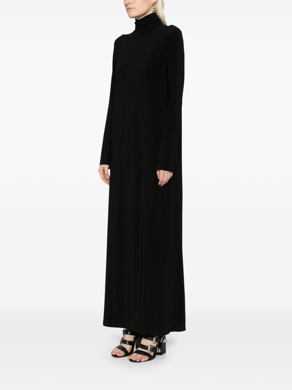 mock-neck long-sleeved gown - 3