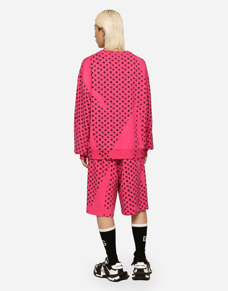 Round-neck jersey sweatshirt with DG heart print 5