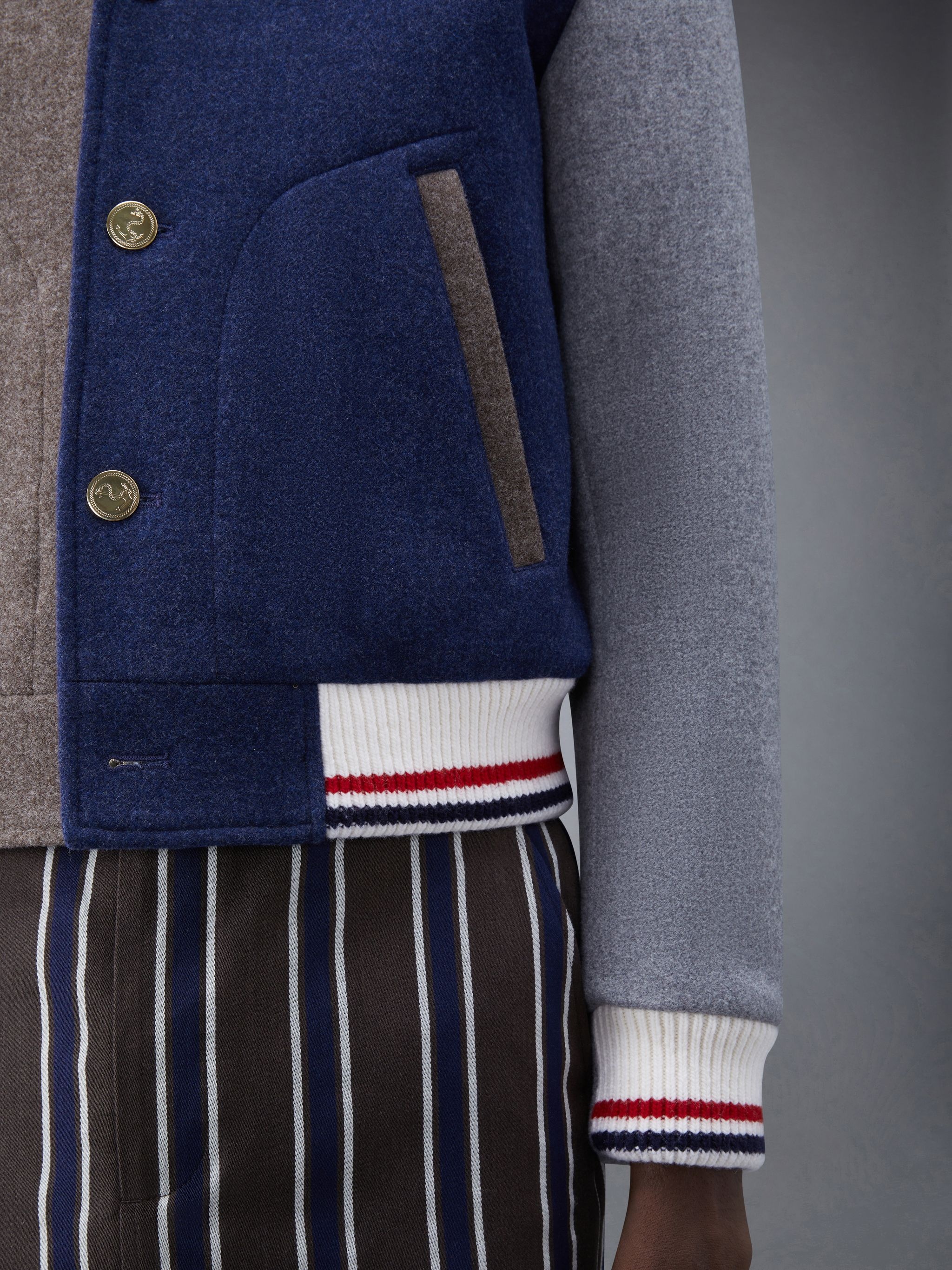 Fun-Mix Double Face Melton Blouson Jacket - 5