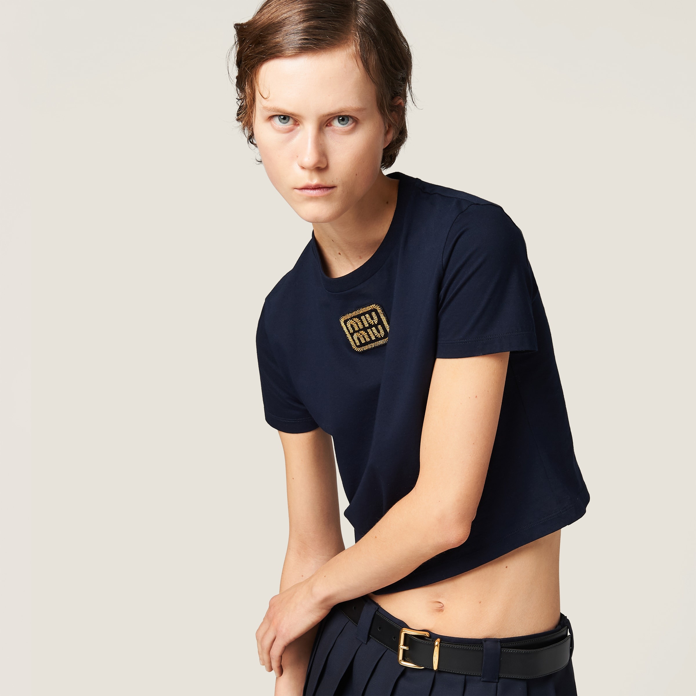 Miu Miu Cotton jersey T-shirt | miumiu | REVERSIBLE