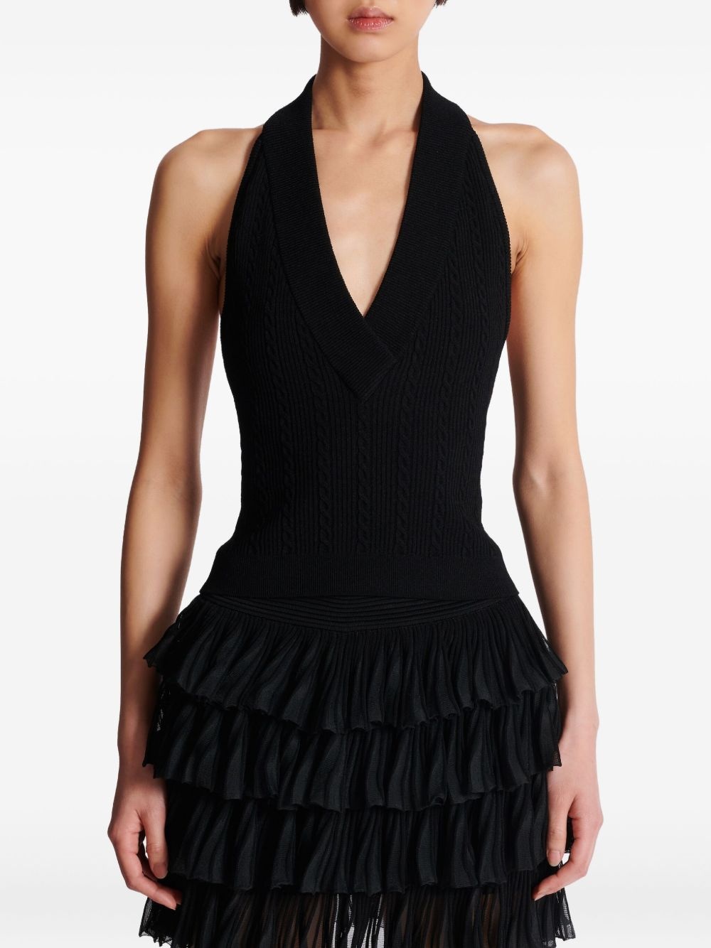 cable-knit halterneck top - 6