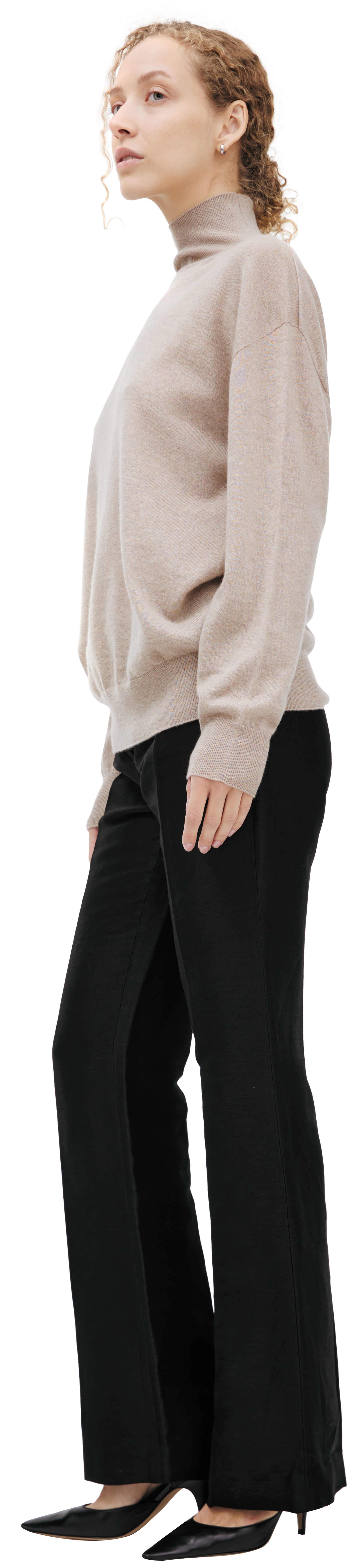 BEIGE CASHMERE SWEATER - 2