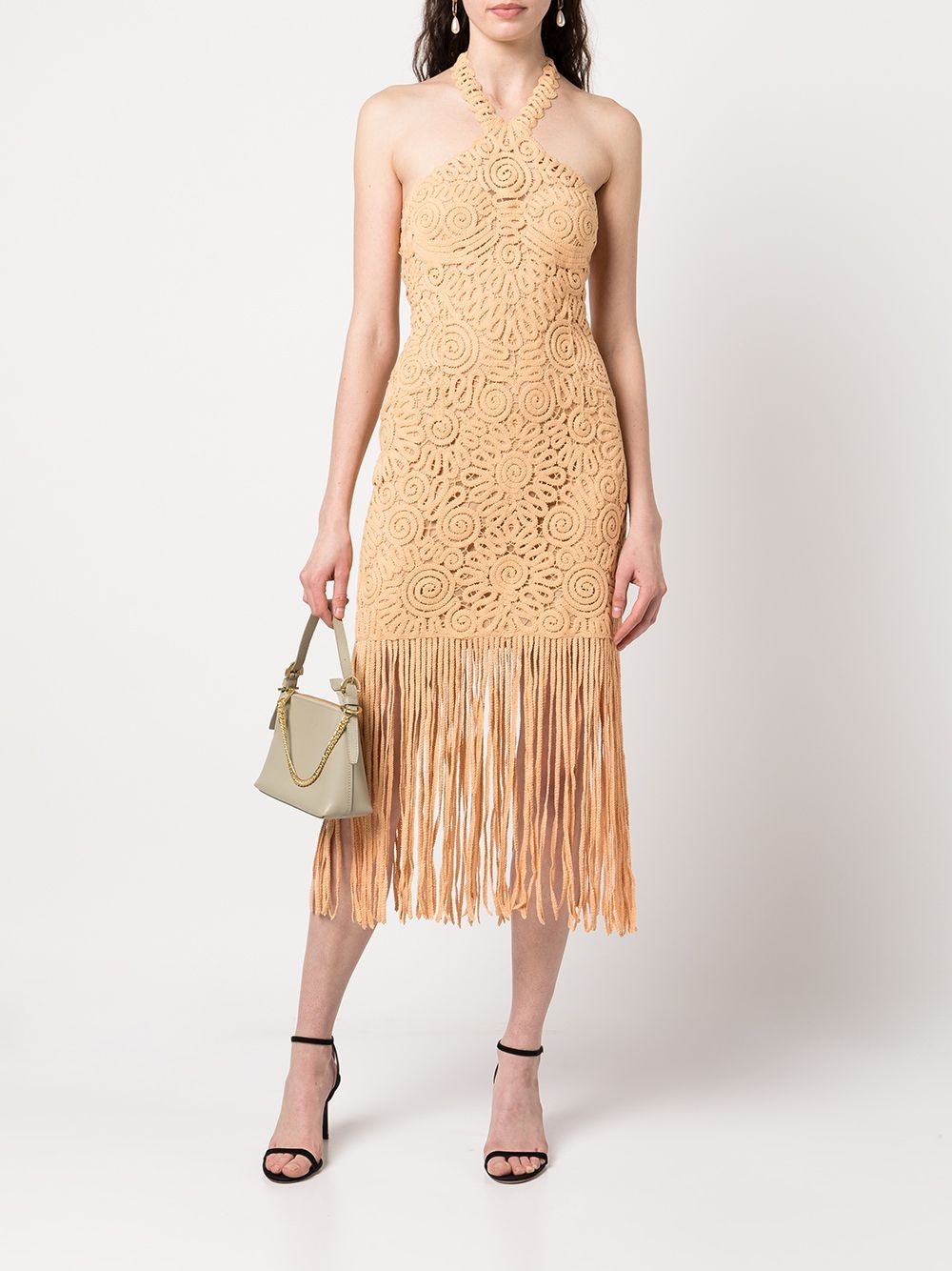 Alisa embroidered fringe midi dress - 2