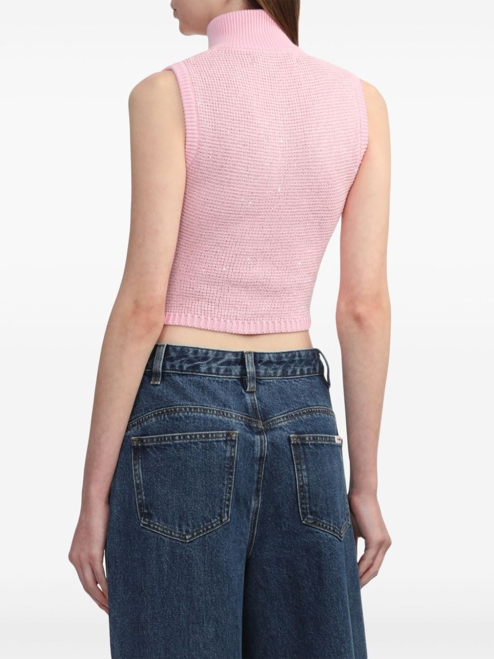 sequinned sleeveless cardigan - 4