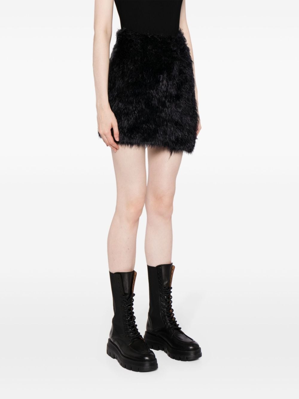 faux-fur high-waist miniskirt - 3
