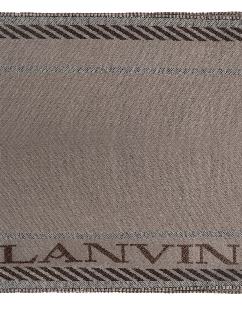 Lanvin logo-print fringed scarf outlook