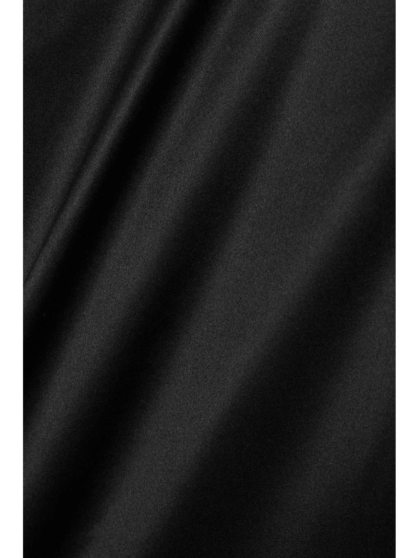 Open-back draped silk-blend satin gown Black - 5