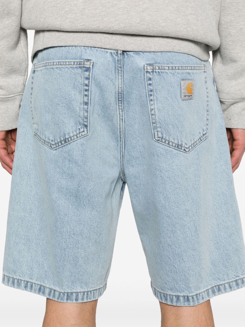 logo-detail denim shorts - 5