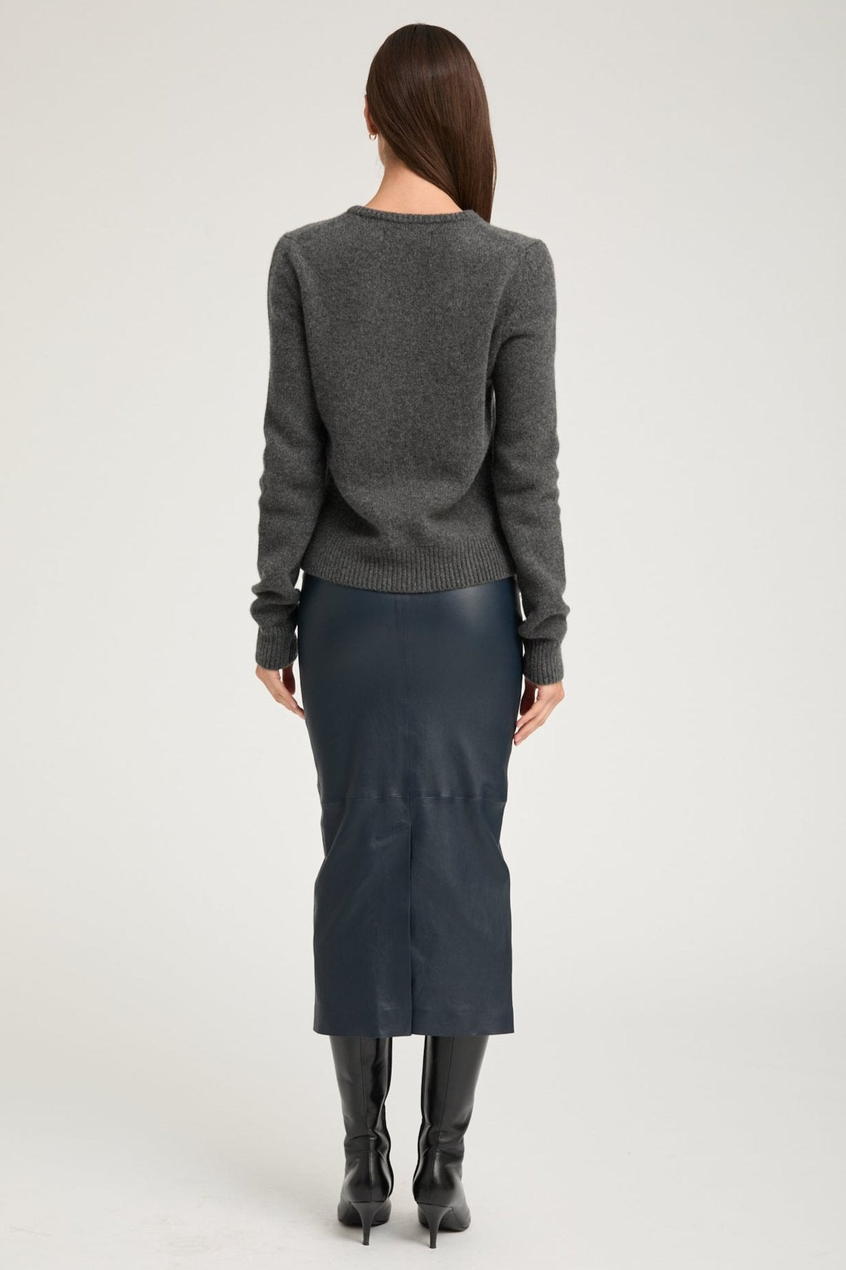 MIDNIGHT LEATHER TUBE SKIRT - 5