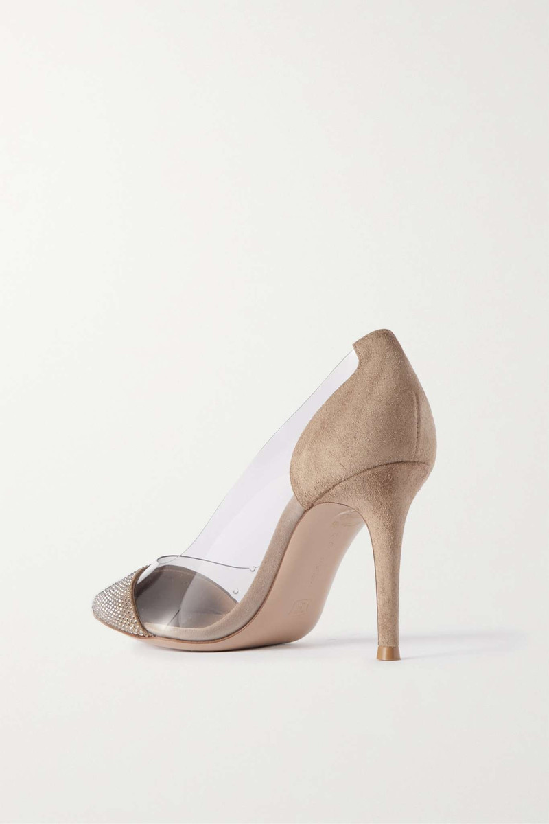85 crystal-embellished PVC and suede pumps 3