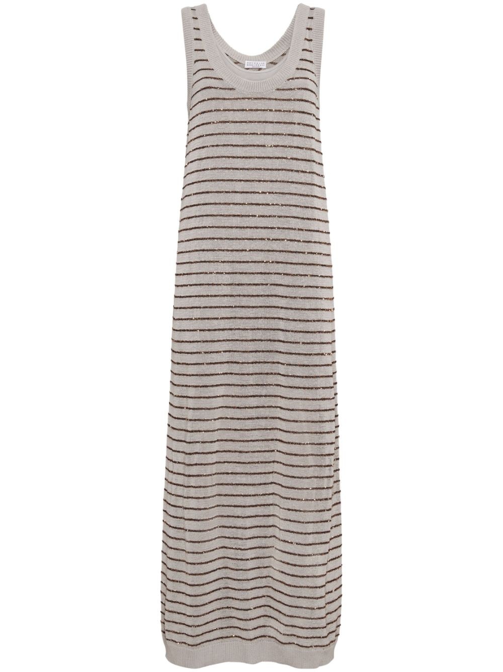 striped cotton maxi dress - 1