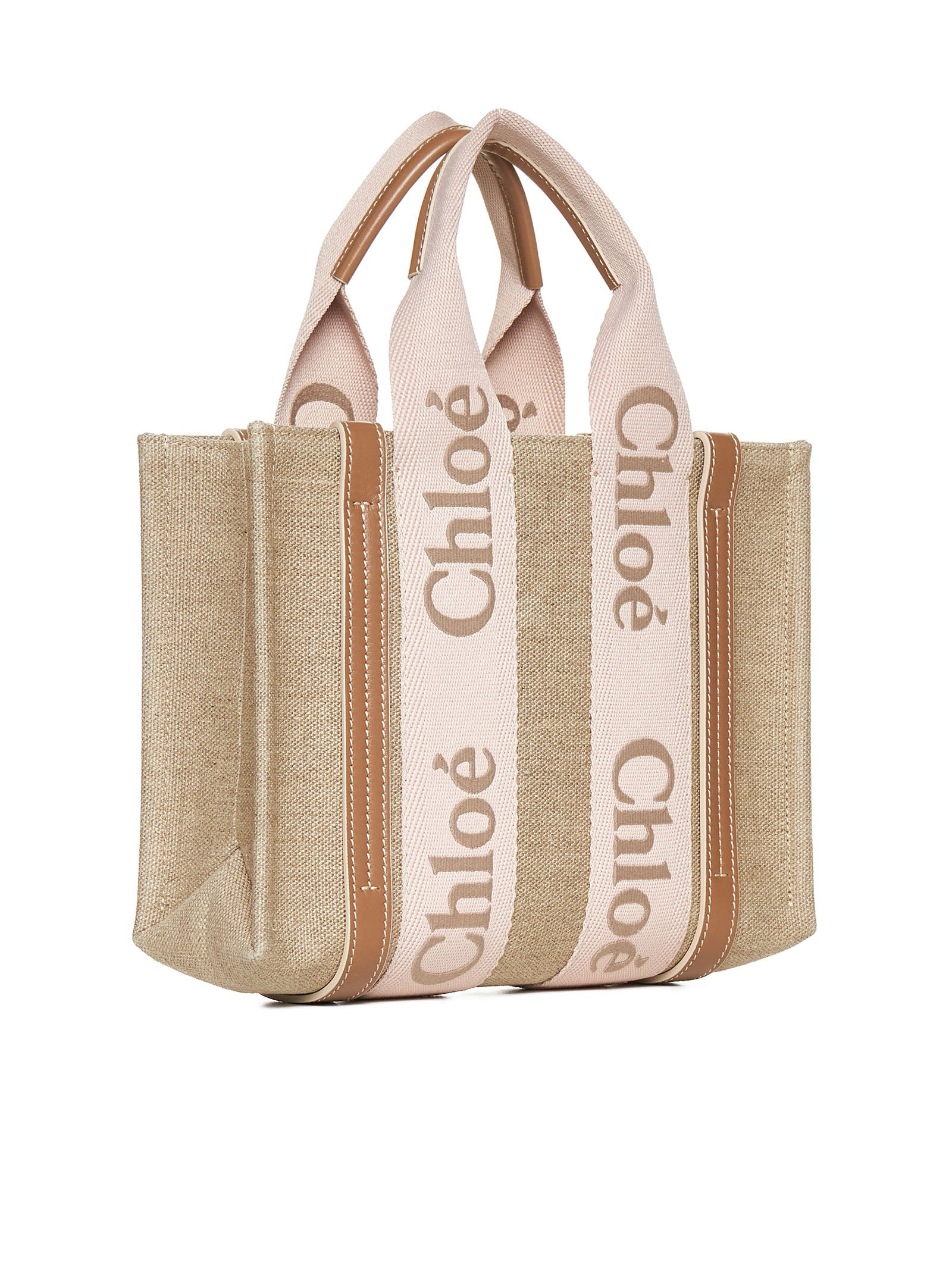 Woody linen small tote bag - 4