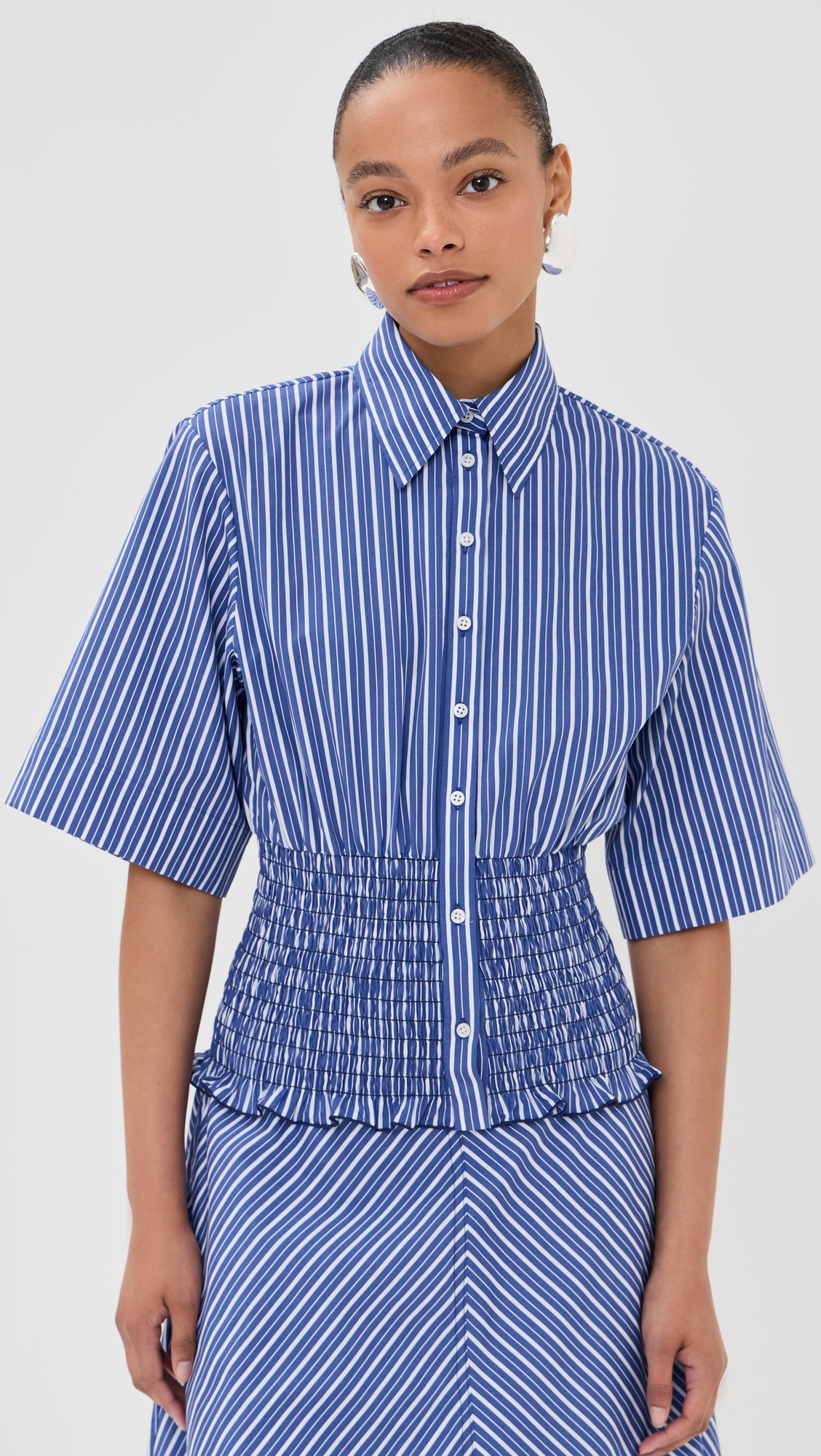 The Harte Button Up Shirt with Smocked Bodice - 6