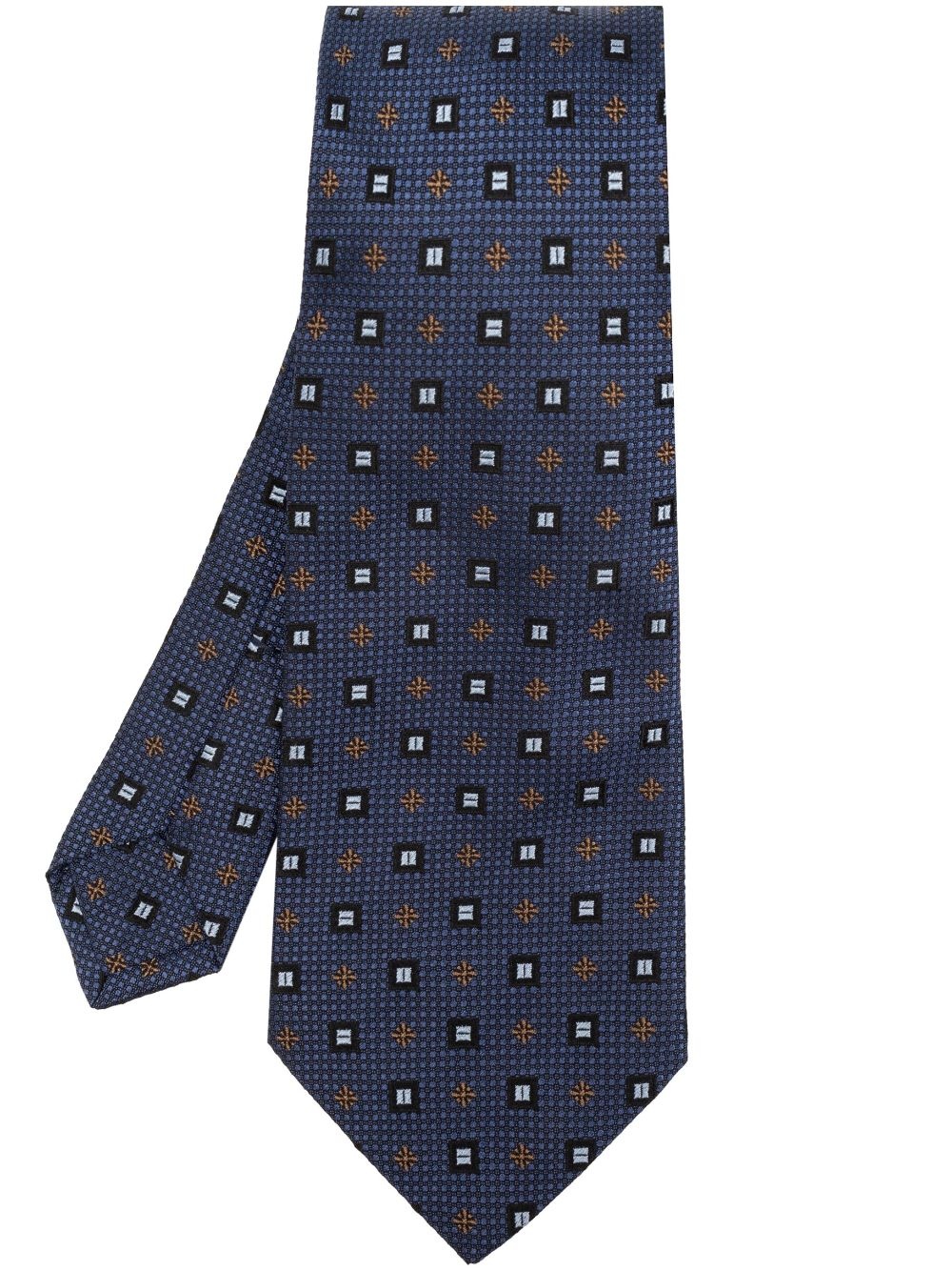 patterned-jacquard silk tie - 1