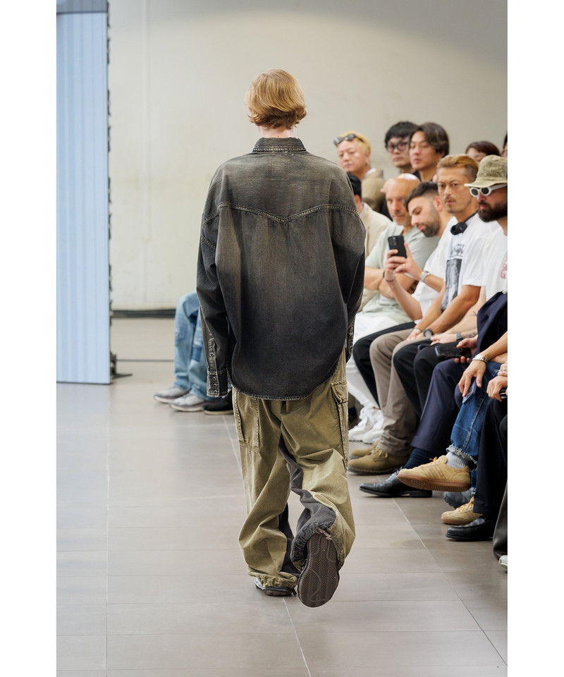 Front Back Combined Denim Pants 15