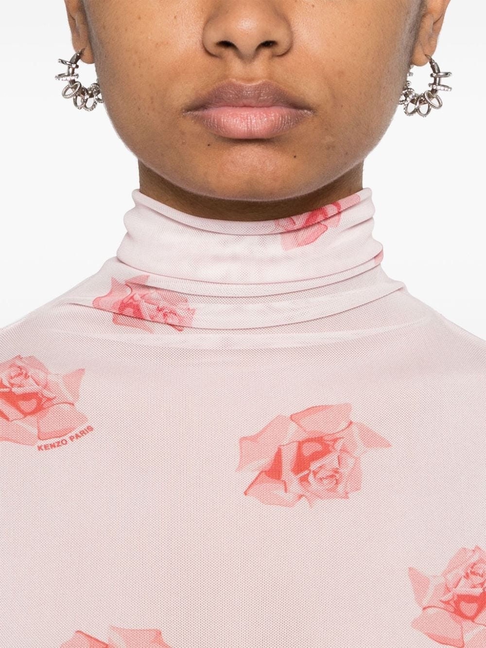 rose-print blouse - 5