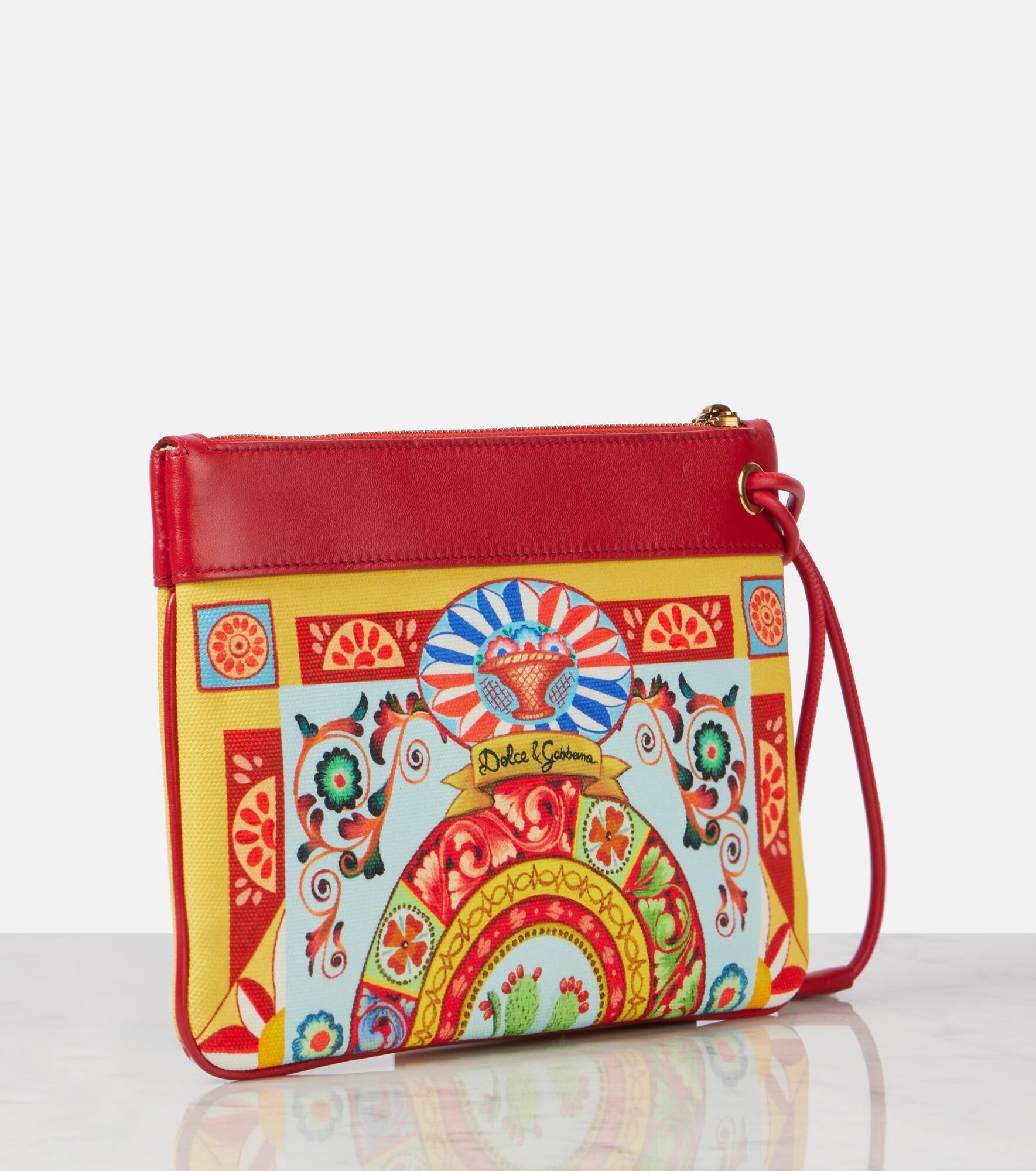 Small leather trimmed clutch - 4