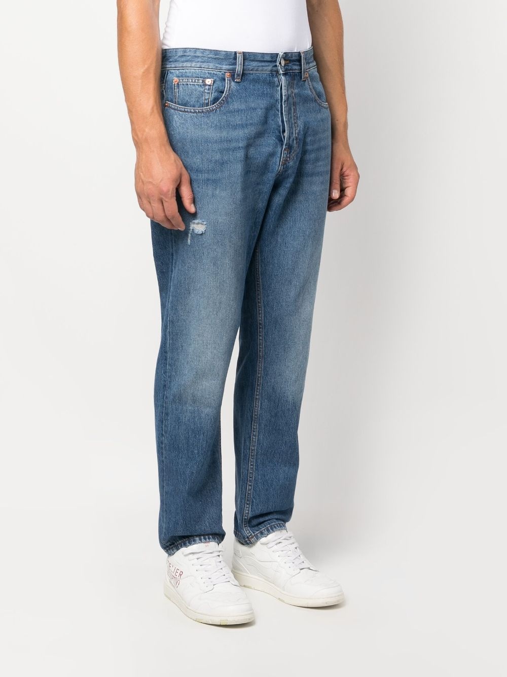 cropped faded jeans - 3