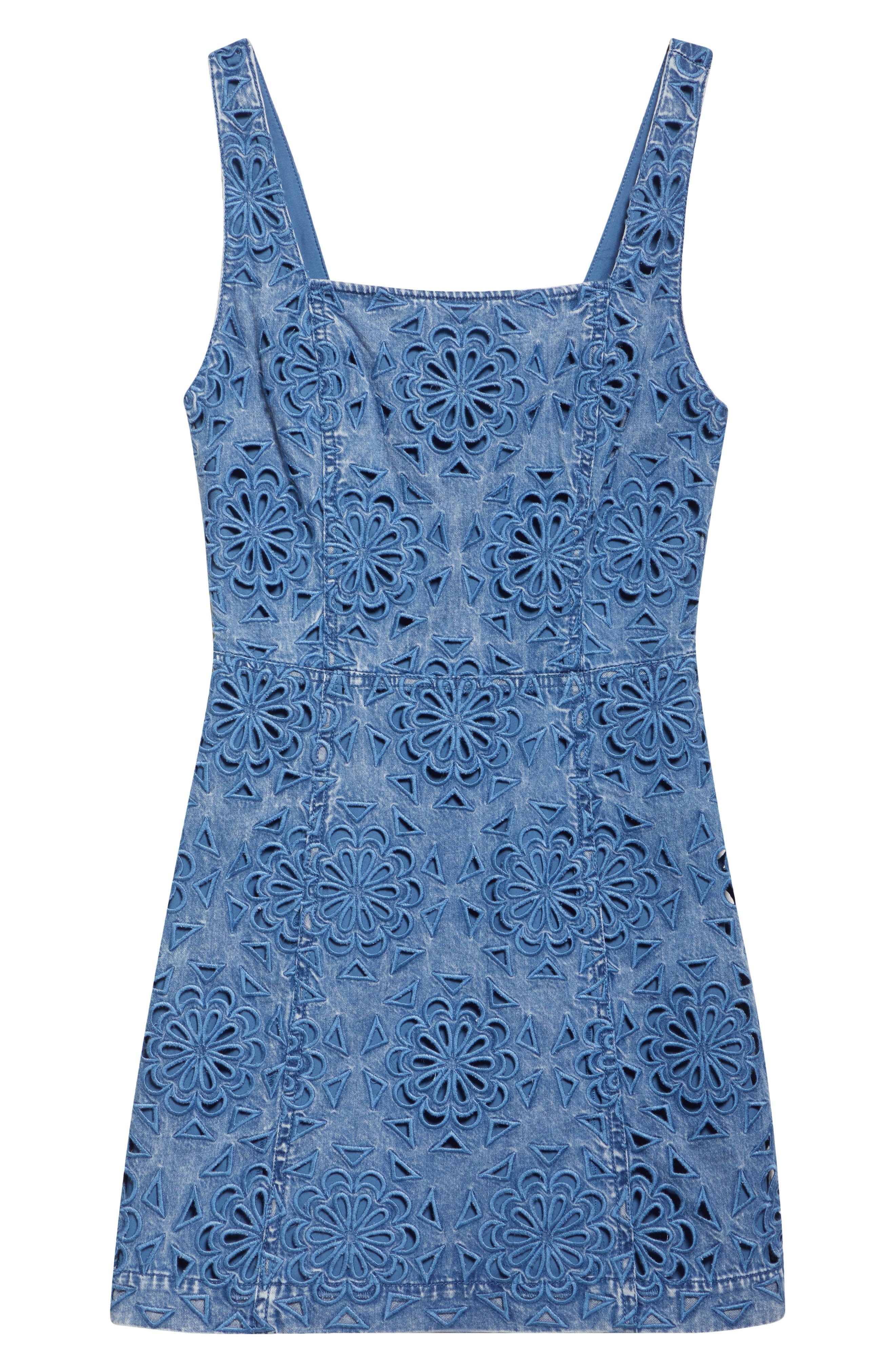 Alice + Olivia Maryann Floral Cutout Sleeveless Dress in Avery Blue at Nordstrom - 5