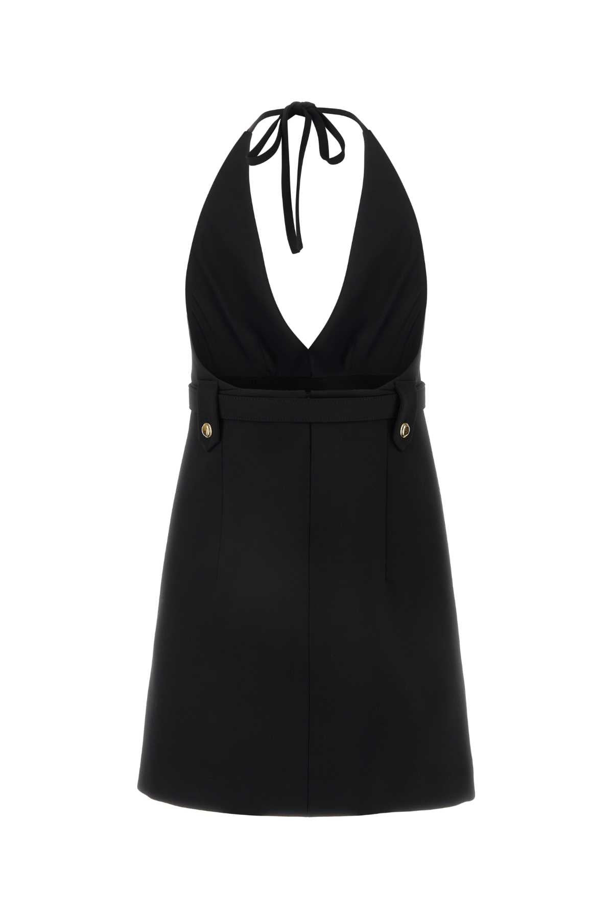 Miu Miu Women Black Stretch Wool Dress - 2