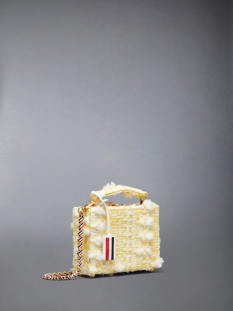 Thom Browne Twill Pouf Tweed Woven Chain Micro Attache Case outlook