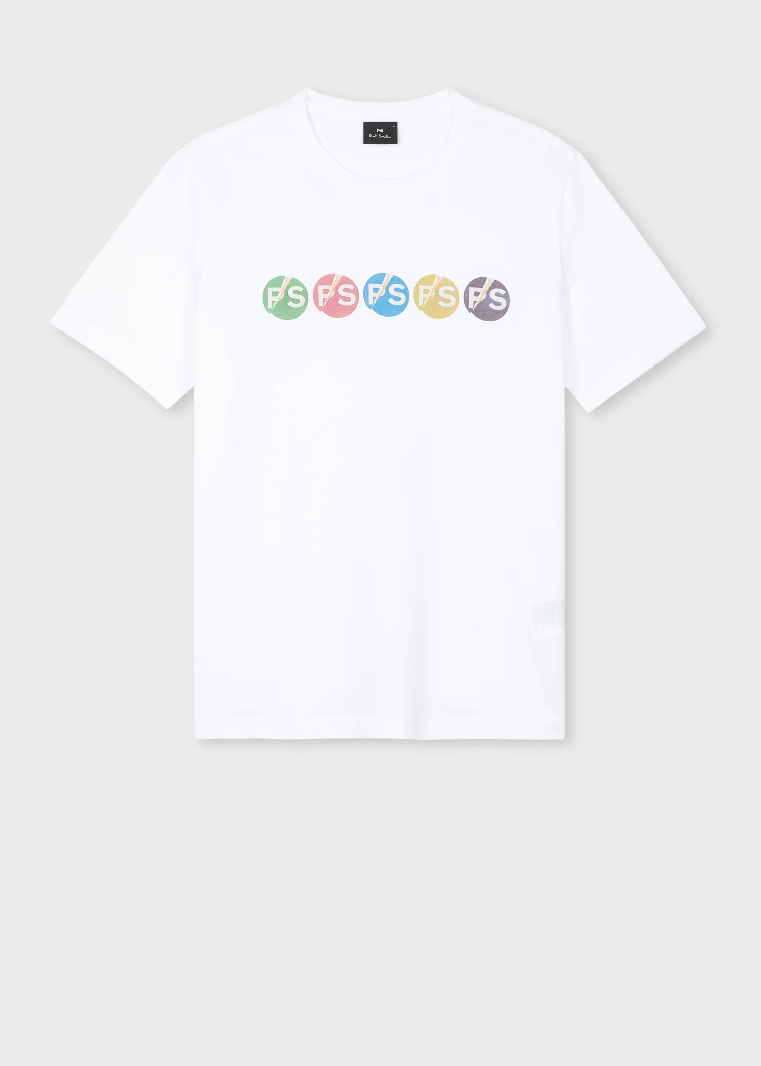 White 'PS Broken Circle' Print T-Shirt - 1