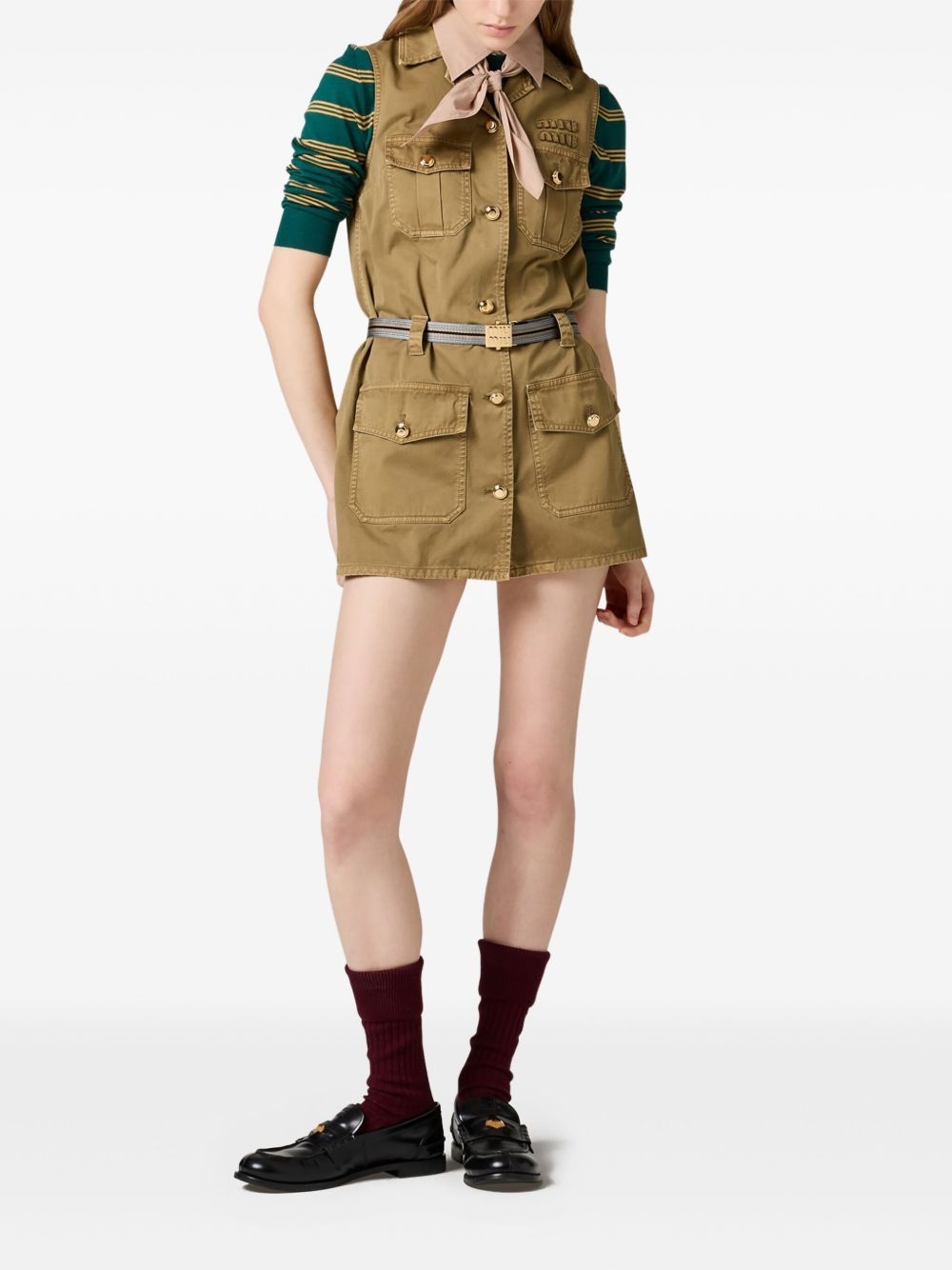 garment-dyed cotton mini dress - 2