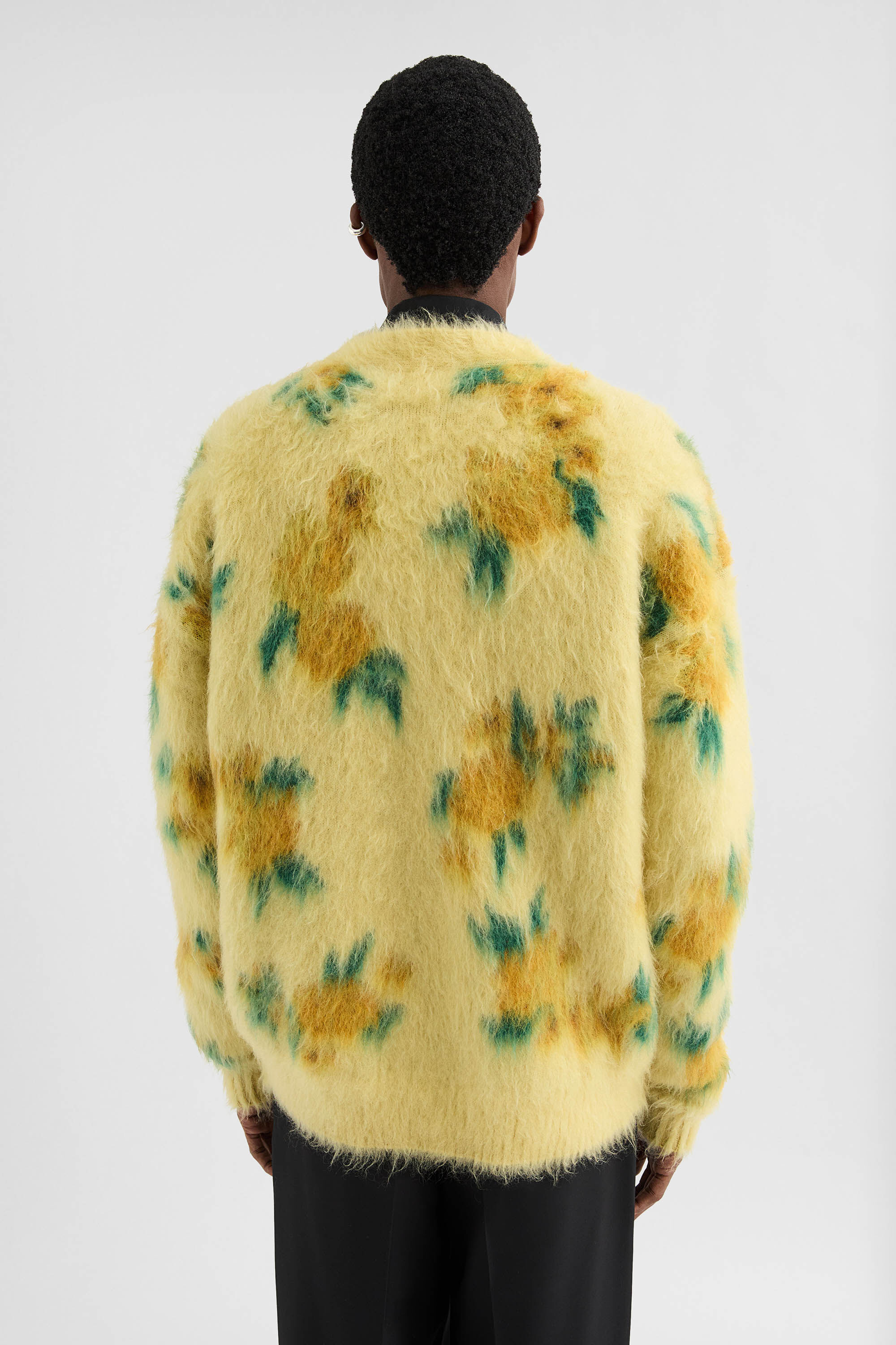 Wool Blend V-Neck Cardigan - 3