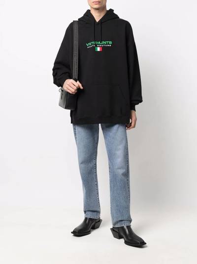 VETEMENTS logo-print pullover hoodie outlook