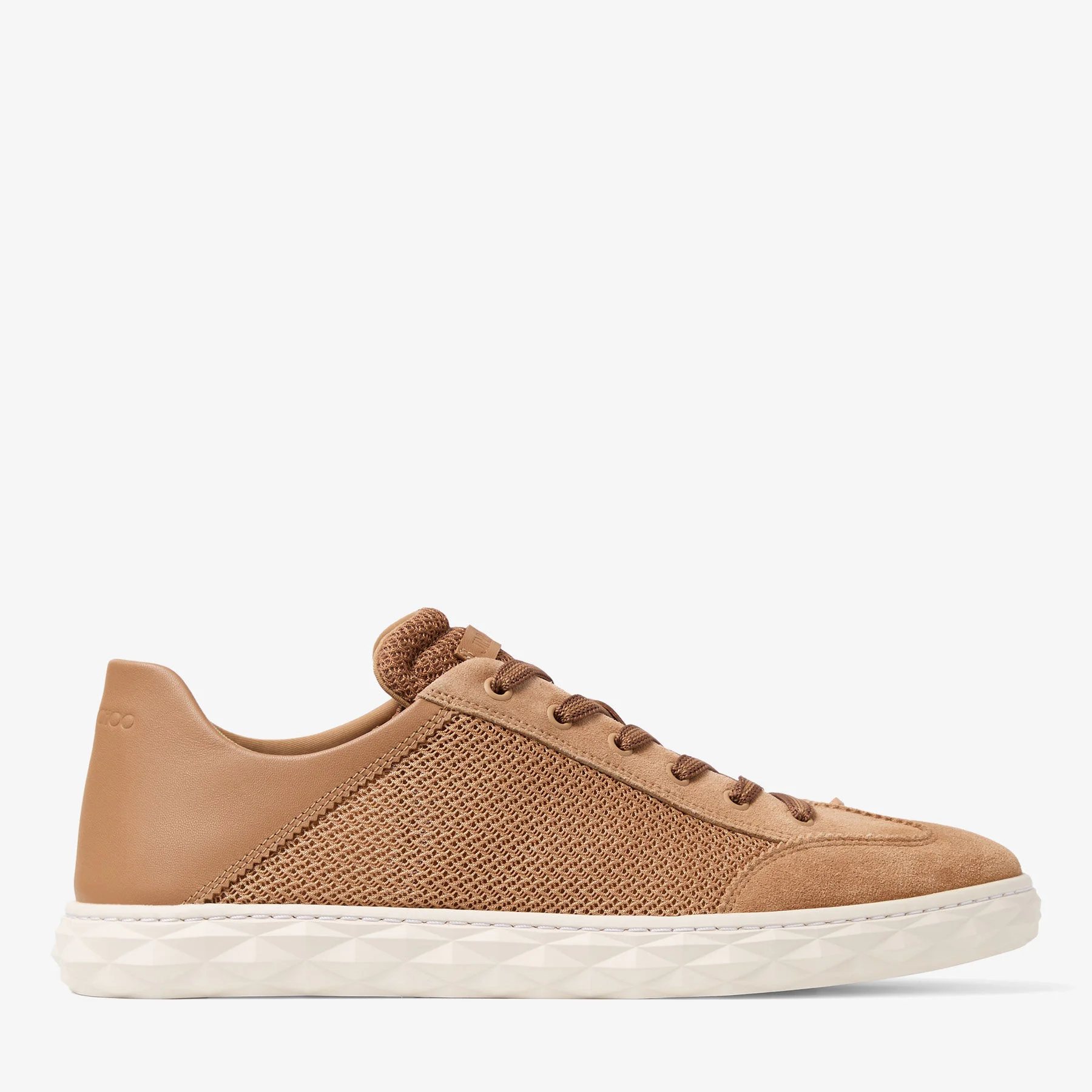 Diamond Flex M Toffee Mix Leather Mix and Textured Air Mesh Low Top Trainers - 1