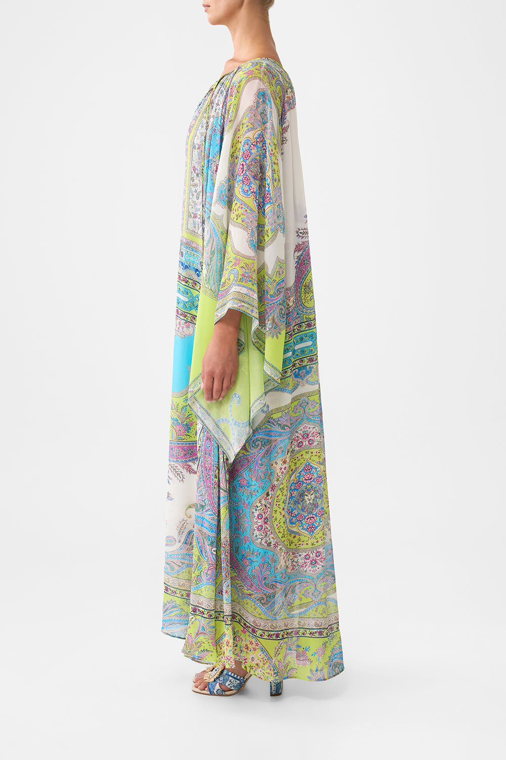 LONG DRESS WITH HANDKERCHIEF SLEEVE - 4