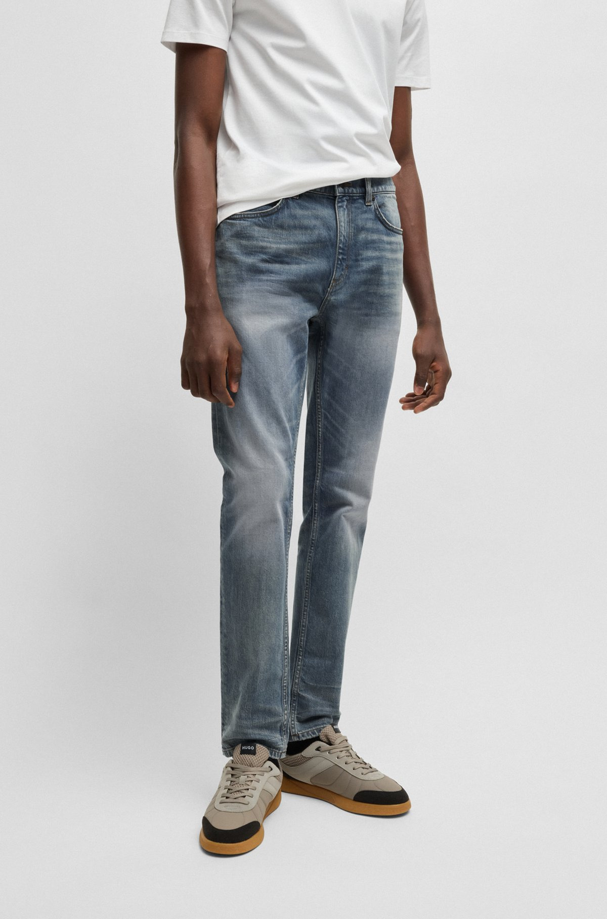 SLIM-FIT JEANS IN GRAY-BLUE COMFORT-STRETCH DENIM - 2