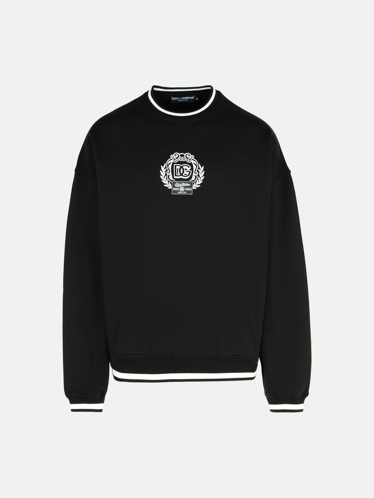 BLACK COTTON SWEATSHIRT - 1