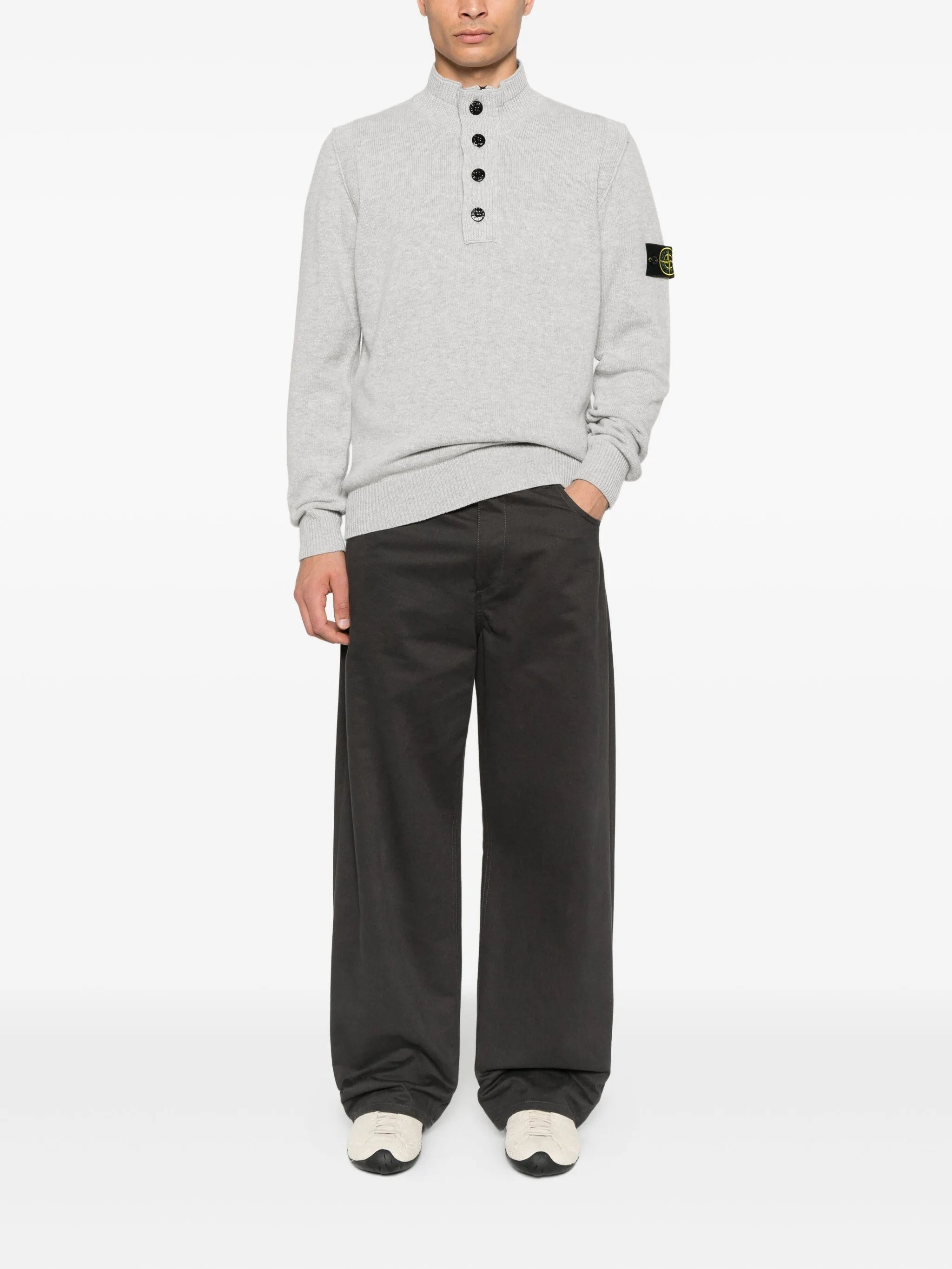 Stone Island 5100040 Button-fastening Patch-pocket Sweater - 5