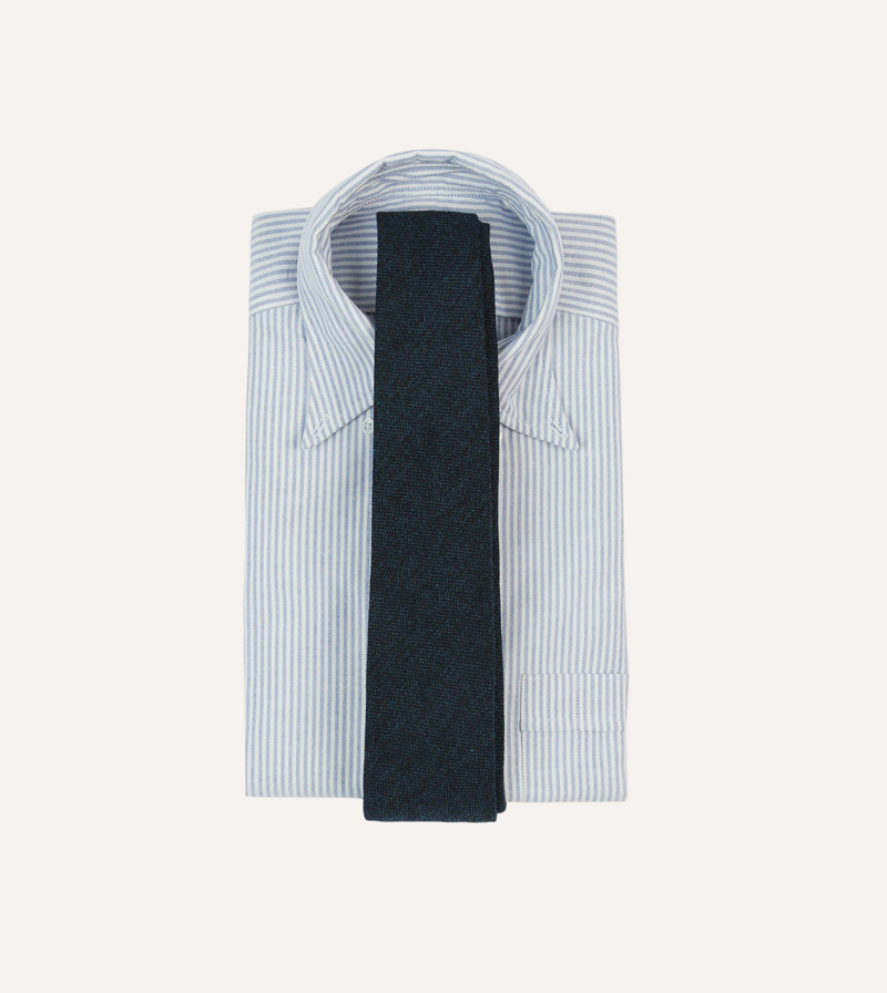 Drake's Navy Shetland Wool Tipped Tie outlook
