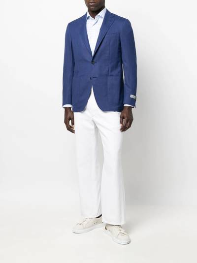 Canali fitted single-breasted button blazer outlook