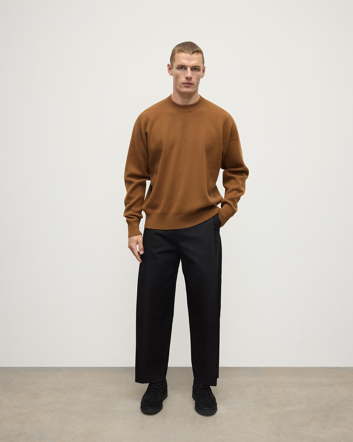 Relaxed Milano Stitch Camel Jumper - 2
