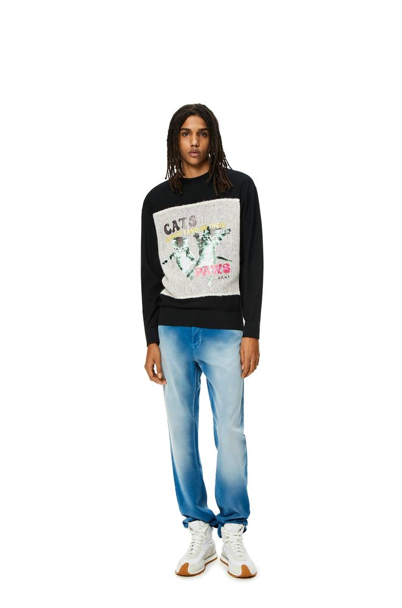 Loewe Printed mohair panel sweater in wool outlook