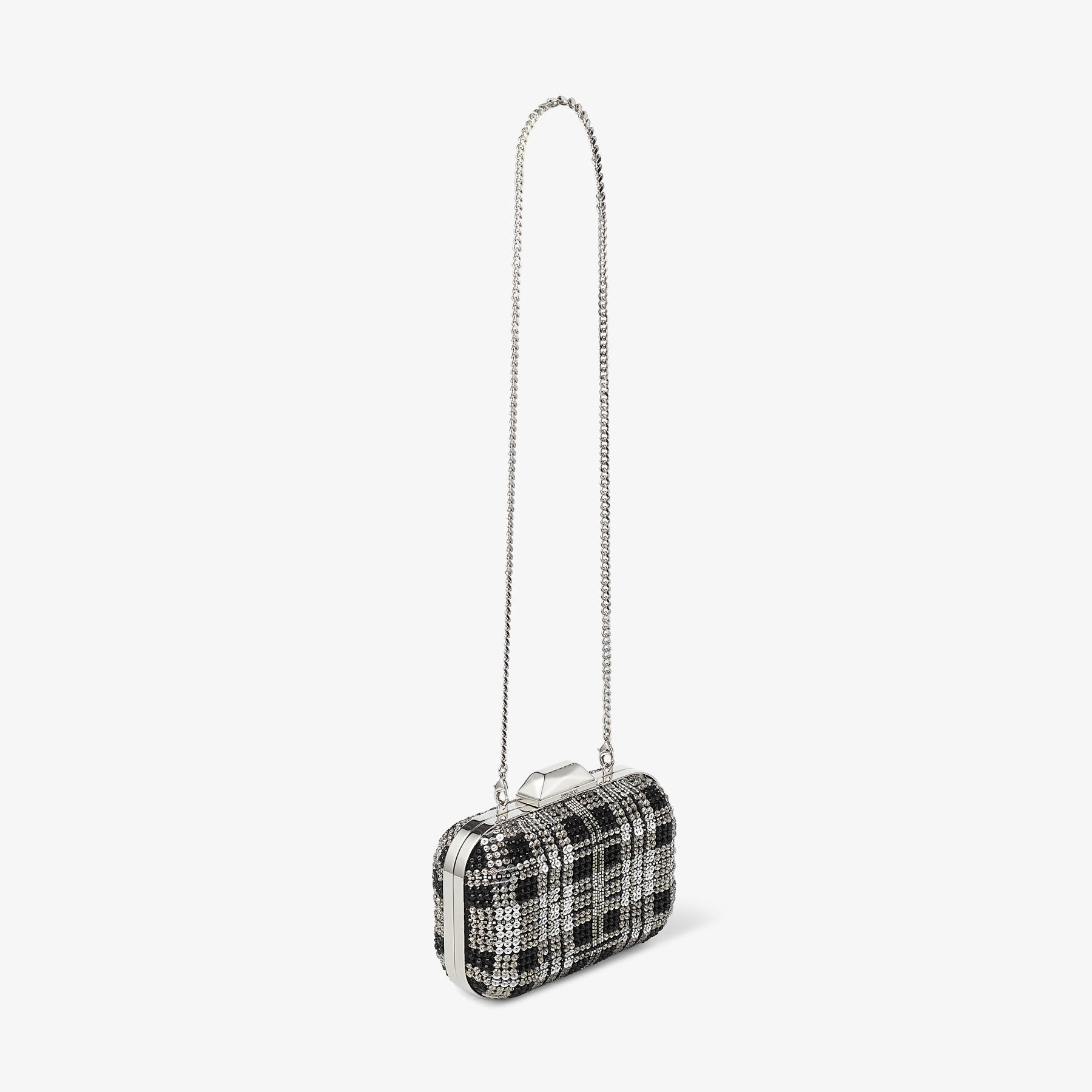 Micro Cloud
Black Satin Mini Bag with Beaded Tartan - 6