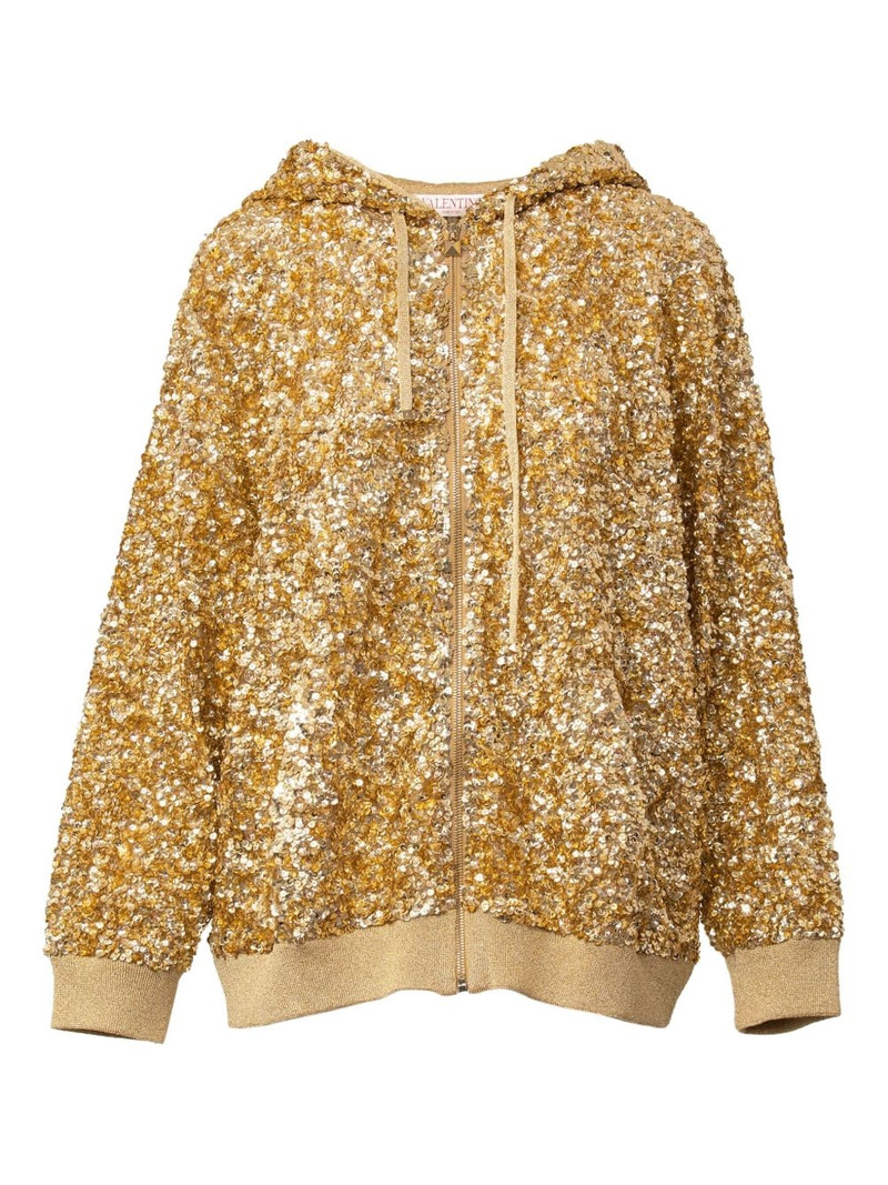 sequinned zip-up hoodie 1